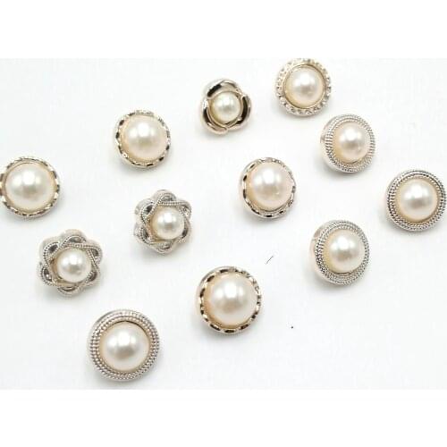 White New Plating Buttons With Pearl Shank DIY Apparel Sewing Accessories Shirt Buttons 11mm (20pcs)