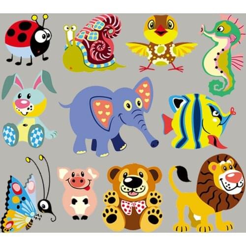Baby Sticker On Clothes Cartoon Animals Transfers For Clothing Washable Heat Transfer Garment Accessory New Diy