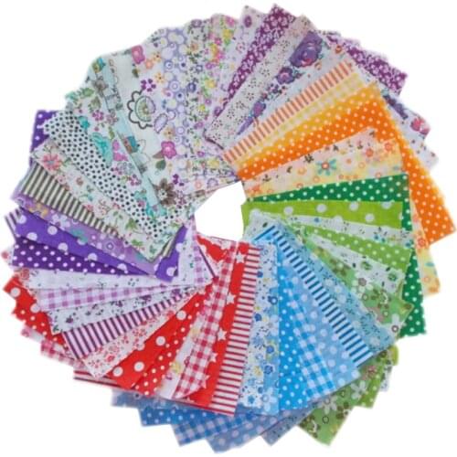 50 Pcs Cotton Fabric Flower Sewing Textile Material Sewing Cloth Dress Clothing Textile Tissue Patchwork Sewing Textile Material