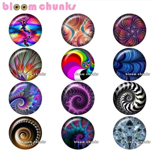 Colorful pattern kaleidoscope Round glass cabochon jewelry flat back Making findings 12mm/18mm/20mm/25mm B3529