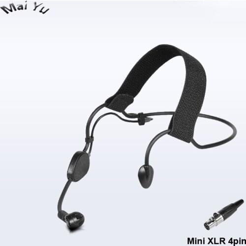 High Quality Black Wired Microphone Condenser Headset Teacher Show Microfone for Shure Wireless System Mini XLR 4pin Microkone