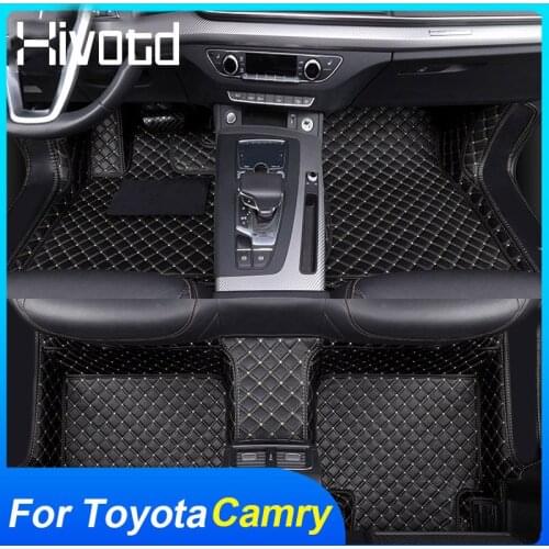 Car Mats Floor For Toyota Camry 2020 Leather Foot Pads Anti-Dirty Waterproof Anti-Slip Cover Interior Decoration Accessories