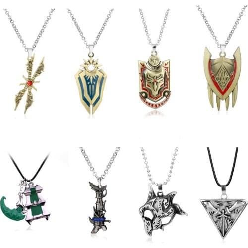 Creative Jewelry Game LOL Necklace Metal Pendant Necklaces Weapon Model Necklace Men Women Charm Chain Collier