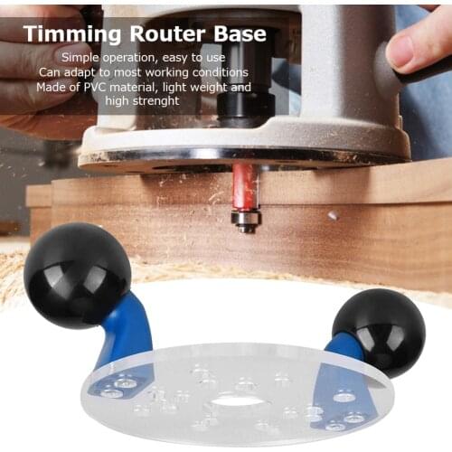 Router Base with Double Handles Palm Router Fixed-base Guide Wood Router Jig for Hand Trimmer Woodworking Milling Engraving