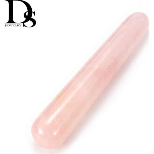 10cm Natural Rose Quartz Massage Wand Crystal Massage Tool Reiki Chakra Healing Relaxing Body Face Massage Acupuncture Therapy