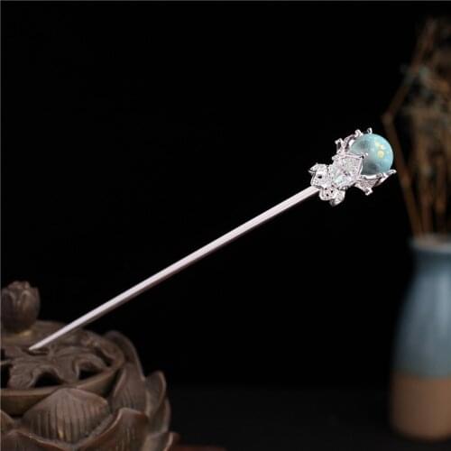 Fashion Artificial Pearls Bead Flower Hair Sticks Chinese Retro Style Wedding Bride Hairwear Hair Accessories Alloy Hairwear