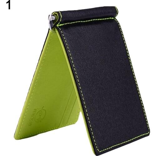 Hot Fashion Men Slim Faux Leather Front Pocket Minimalist Wallet Bi-fold Cash Money Clip