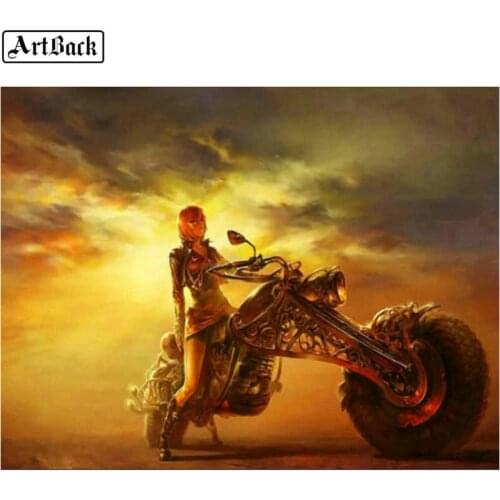 16 style motorcycle girl icon 5d diy diamond painting car landscape full square drill diamond embroidery crafts diamond mosaic