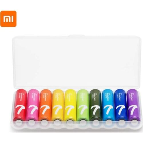10PCS XIAOMI ZMI ZI7 AAA Lkaline Battery Rainbow Disposable Batteries Kit for Camera Mouse Keyboard Controller Car Toys Cells