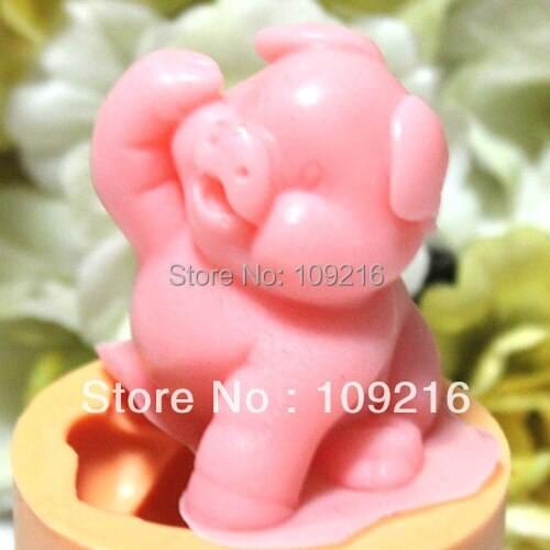 Wholesale!!!Lovely Pig with Look up (R0552) Silicone Handmade Soap Mold DIY Mold
