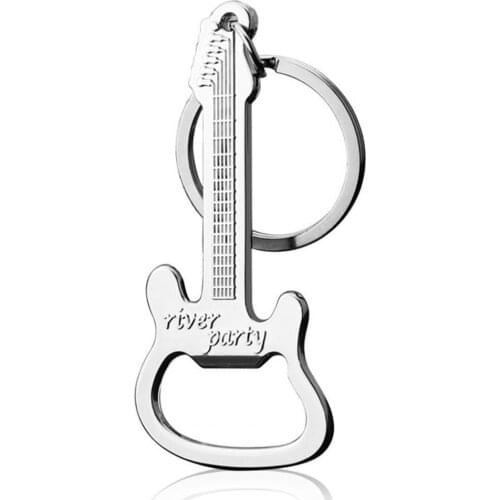 Bottle Opener Innovative Multifunctional Stainless Steel Anti-scratch Durable Guitar Shape Bottles Openers Keychain Key Ring