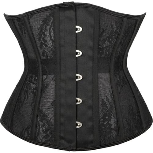 Underbust Corset For Women Sexy Lace Gothic Bustiers Steel Boned Waist Trainer Body Shaper Slimming Belt Girdle Waist Cincher