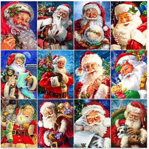 Christmas Diamond Embroidery Painting Santa Claus Mosaic Rhinestone Sticker Wall Decor New Arrival Puzzle Picture Diamond Dot