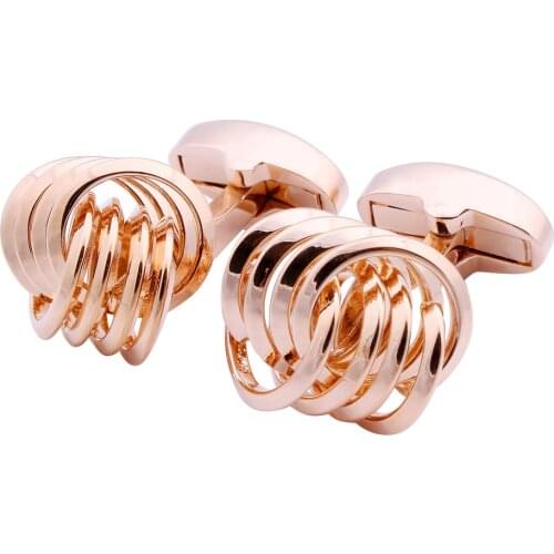 Retail Rose Gold Color Knot Cufflinks Fashion French Shirt Buttons Jewelry Shirts Cuff Links