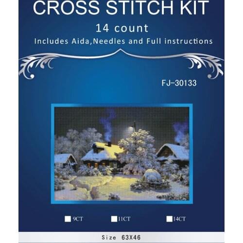 Snow house 2 Counted Cross Stitch 14CT Cross Stitch Sets Wholesale cartoon Cross-stitch Kits Embroidery Needlework