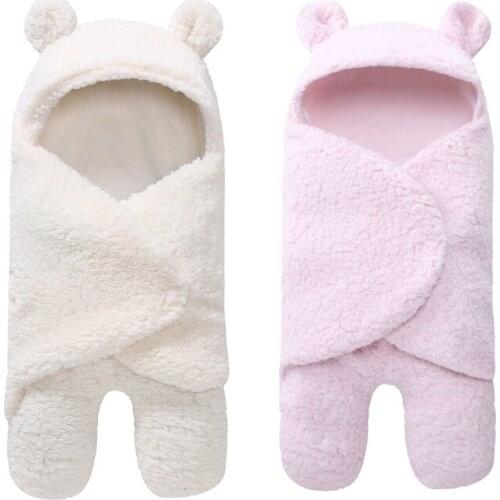 Citgeett Newborn Baby Boy Girl Cute Cotton Plush Receiving Blanket Cute Sleeping Wrap Swaddle