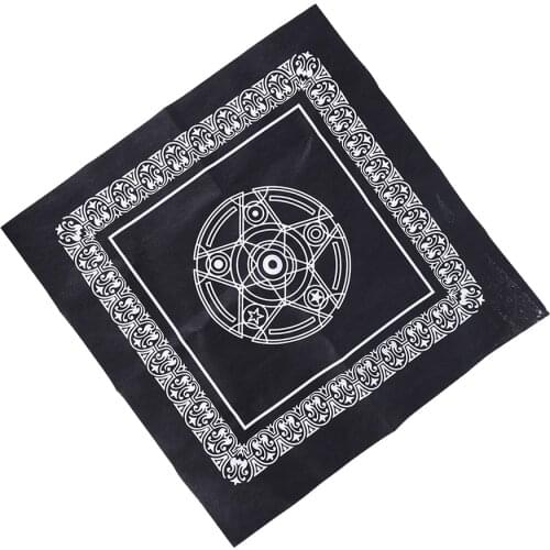 1Pc 49*49 cm Pentacle Tarot Game Tablecloth Non-woven Material Board Game Textiles Tarots Table Cover Playing Cards
