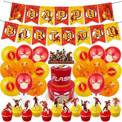 Super hero Theme Birthday Decoration Disney Cartoon Flag Pull Banner Christmas Cake Decor Party Celebrate Festival Set Supplies