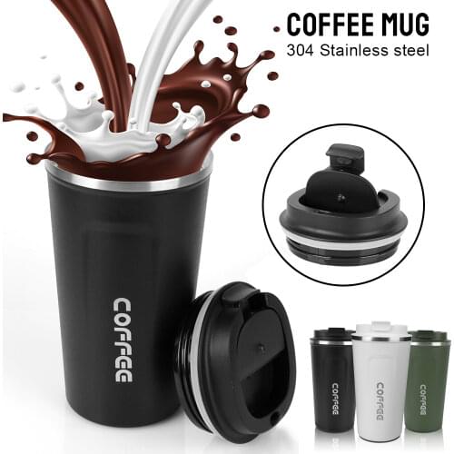 For Tea Water Coffee Coffee Mug Leak_Proof Travel Thermo Cup Thermo Cafe Double Stainless Steel 380/510ML Car Thermos Mug