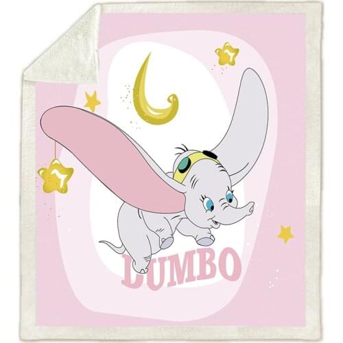 Disney Pink Purple Comfortable Soft Blanket Sofa Bedding Children Boys and Girls Home Textile Cute Dumbo Cartoon Series Pattern