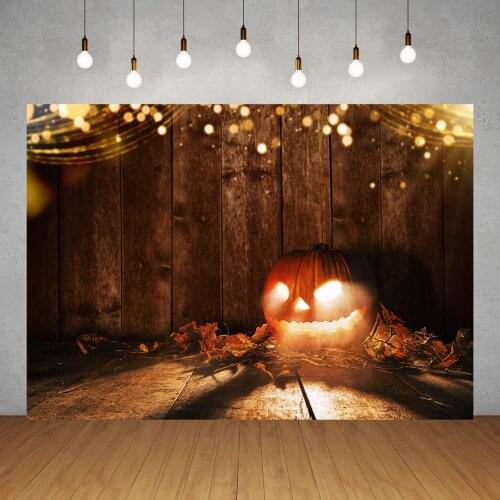 Photography Backdrop Woooden Wall Floor Pumpkin Vinyl Background for Children Baby Doll Portrait Holiday Photophone Photo Studio