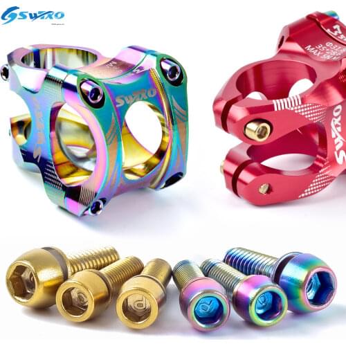 SWTXO 6PCS M5x18mm/ M6x18mm MTB Bike Stem Screws Stainless Steel Fixing Bolts Bicycle Steering Stem Handlebar Stem Screws