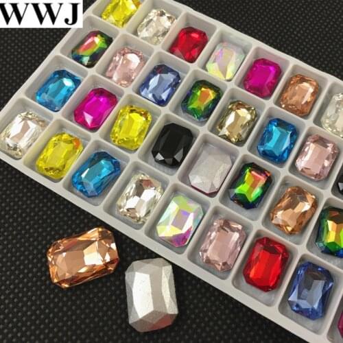All Rest Colors Sizes6x8,8x10,10x14,13x18,18x25,18x27mm Rectangle Octagon Glass Crystal Fancy Stone For Dress Decoration,Garment