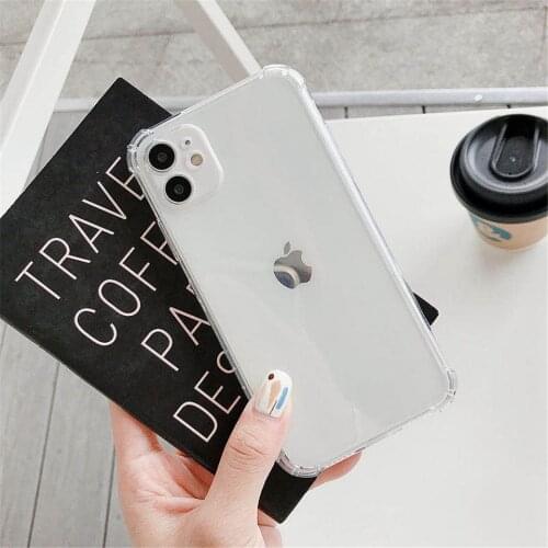 Drop-proof and Transparent Phone Case For Etui iPhone 12 11 Pro Max SE 2020 5 6 7 8 Plus X XR XS Max Soft TPU Back Cover Coque