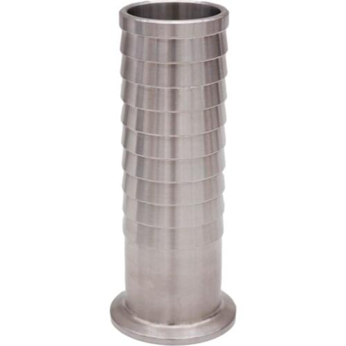 1.5" Tri Clamp x 1.5"(38.1mm)Hose Barb 50.5mm OD 4.75"(120.6mm) OAL Sanitary 304 Stainless Steel Homebrew Beer & Craft Hardware