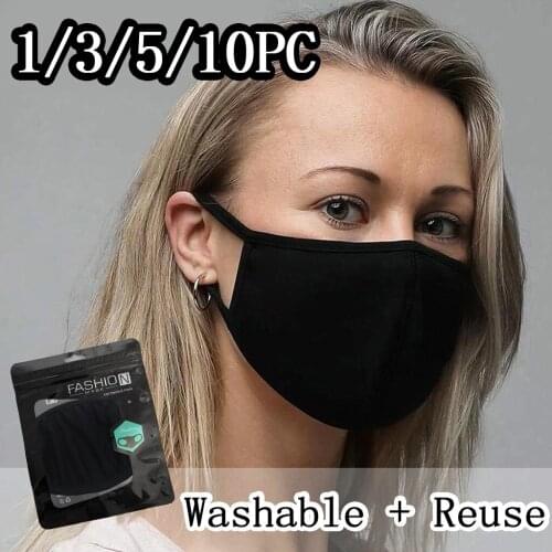1PC Black Masque For Face Women Protective Face Reusable Washable Mouth Cover Mascarillas Monder Scarf Halloween Cosplay MasK