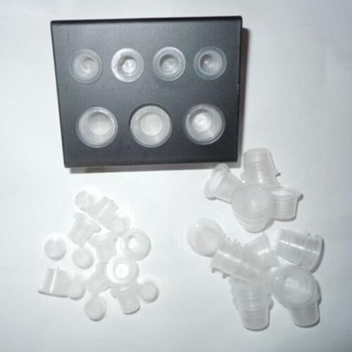 RoYun 100 pcs tattoo and permanent makeup machine ink pigment cups with Iron holder