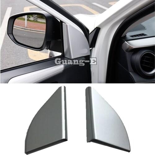 For Toyota RAV4 2014 2015 2016 Car Body Style Cover ABS Chrome Inner Front Head A Column Lamp Frame Triangle Moulding Trim 2pcs