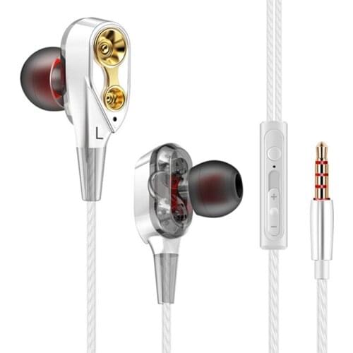 3.5mm In ear wire controlled music HIFIi metal with Mic earphones