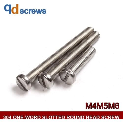 304 M4M5M6 stainless steel Slotted pan head screws one-word slotted round head screw GB67 DIN85 ISO 1580