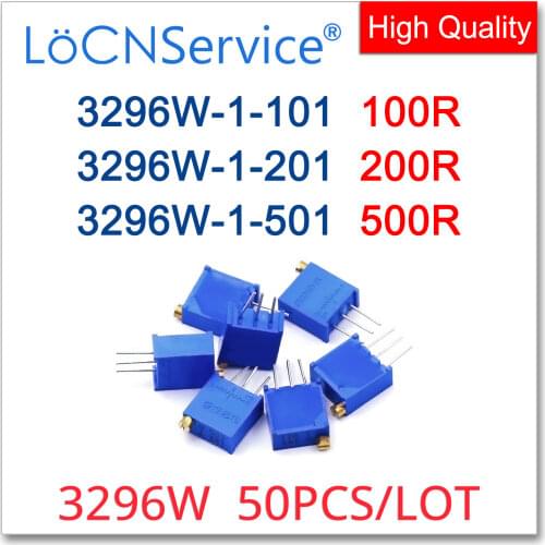 3296W 50PCS 100R 200R 500R Trimming Potentiometer Made in China High Quality 3296W-1-101 3296W-1-201 3296W-1-501 101 201 501