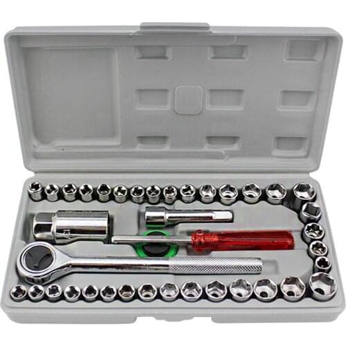 40pcs/lot Automobile Motorcycle Repair Tool Box Sleeve Screwdriver Kit Auto Car Repair Tool Kit Precision Socket Car Wrench Se