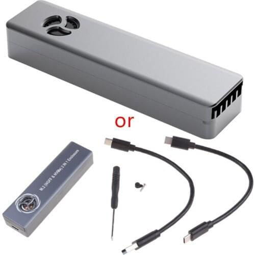 40JB Dual Protocol M.2 SSD Case Support M2 NVMe Sata SSD Disk with Fan For PCIe B+M
