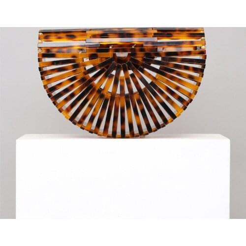 Hollow out Luxury Handbags Women Bags Designer Bolsas Feminina Acrylic Box Clutches Leopard Totes Summer Beach Acrylic Purses