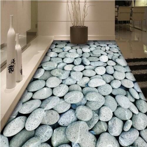 Beibehang Large custom flooring stickers 3D cobblestone living room bedroom waterproof anti - skid thick floor stickers