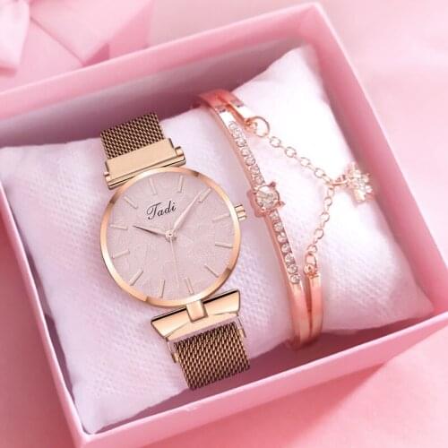 【Watch+Bracelet】Women Watches Bracelet Set Ladies Magnetic Strap Luxury Quartz Watch Relogio Feminino Drop Shipping Clock