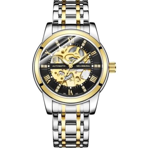 Orkina Mechanical Watches Hot Sale Men Luxury Top Brand Leisure Sport Waterproof Stainless Steel Hollow Automatic Wrist watches