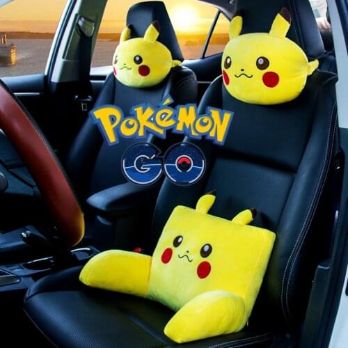 Pokemon Pikachu Nissan Qashqai Citroen C4 C5 C3 Chevrolet Cruze Aveo Peugeot 307 Car Headrest Seat Cover Lumbar Cushion