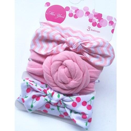 3 Pcs Baby Snail Headband Printing Bows Headbands For Cute Kids Girls Rabbit Ear Turban Bnads Hairband Bebes Hair Accessories