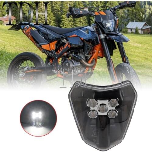 For FC FE TC TE TX FX Enduro Motocross Supermoto LED Headlight E8 Light For EXC XCF XCW 125 250 300 350 450 690 SMR Six Days
