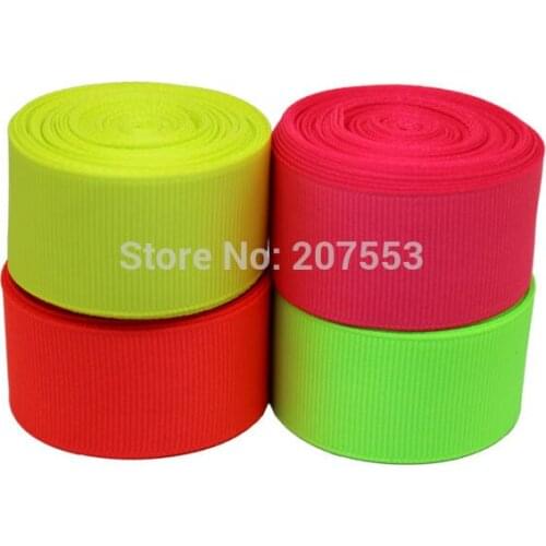 1"(25mm) Grosgrain Ribbon Lots 20 yards - Solid Color Ribbon Lots 4 fluorescence Color Mixed