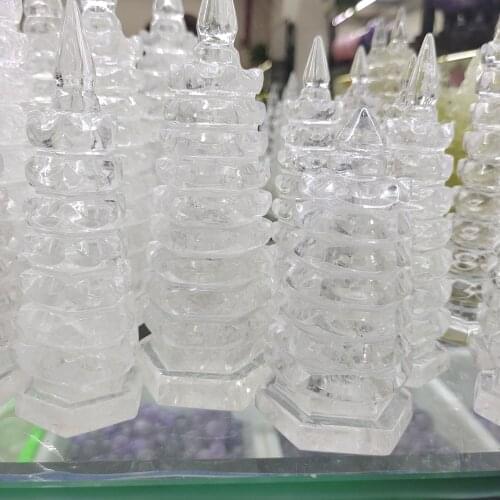 1pcs crystal natural mineral high quality clear linglong pagoda water quartz crystal fengshui household accessori
