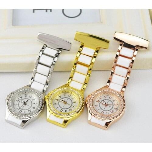Hot Sell Watch Rhinestone Round Dial Analog Quartz Nurse Hanging Chest Pocket Watch High-quality Unisex Fashion Dress Accessory