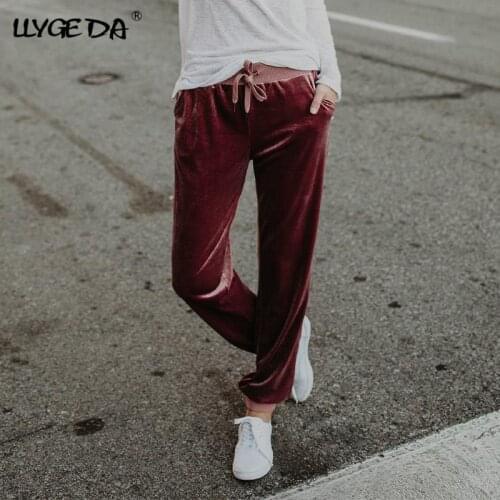 Женские бархатные брюки LLYGE China At AliExpress
