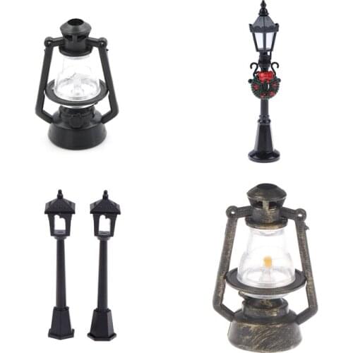 1pc 1/12 Dollhouse Miniature Christmas Park Street Lamp Doll Streetlight Decor Toy