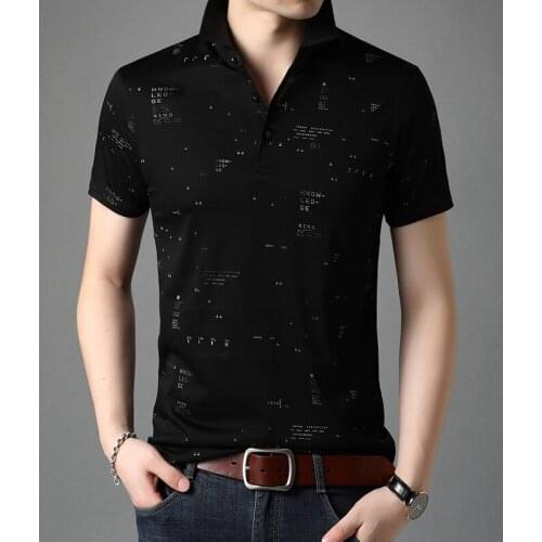 Mens short-sleeved T shirt 2020 summer new mens short-sleeved T-shirt Korean youth lapel casual top